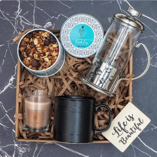 Tropik Çay, Kupa , Motivasyon Magneti, French Press, Mum Hediye Kutusu